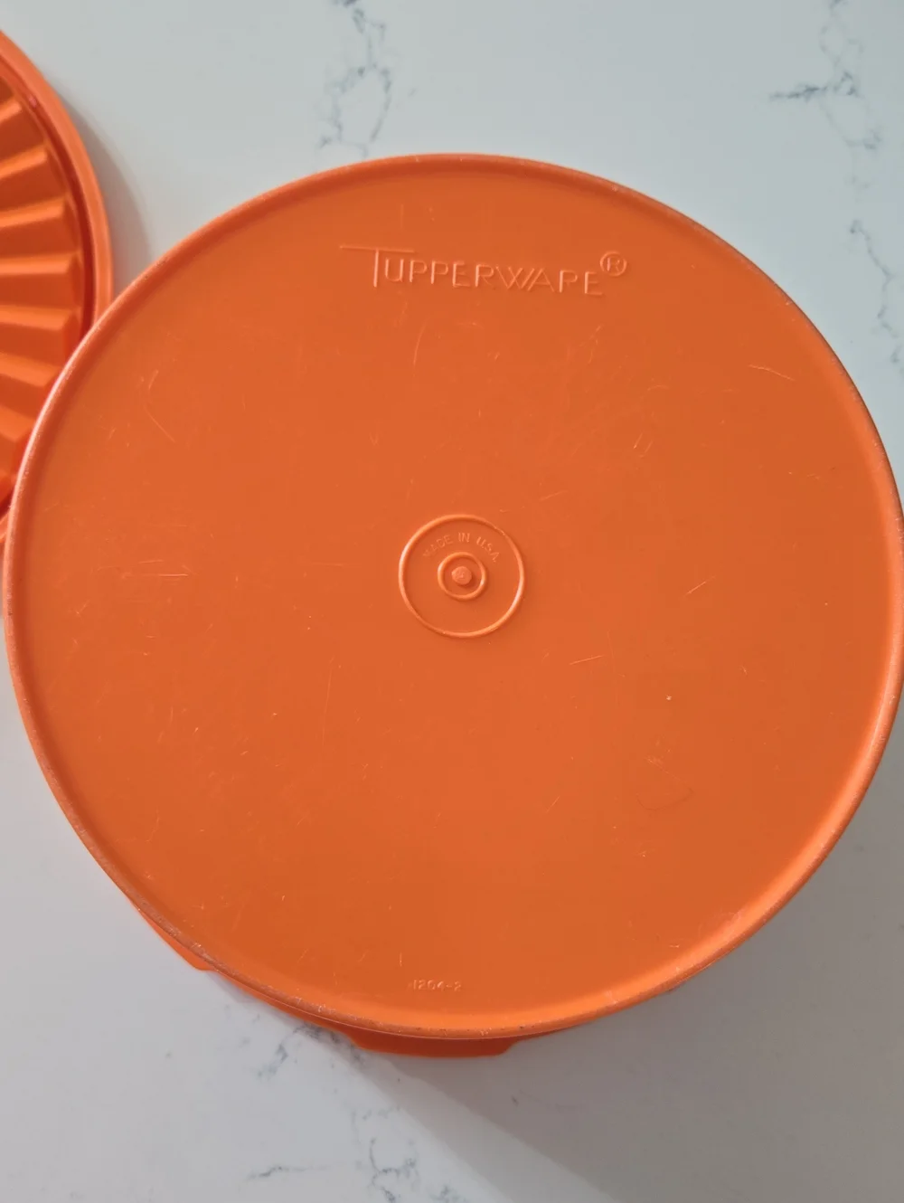 Vintage Tupperware Orange Servalier #1204-2 With Lid 1205-4